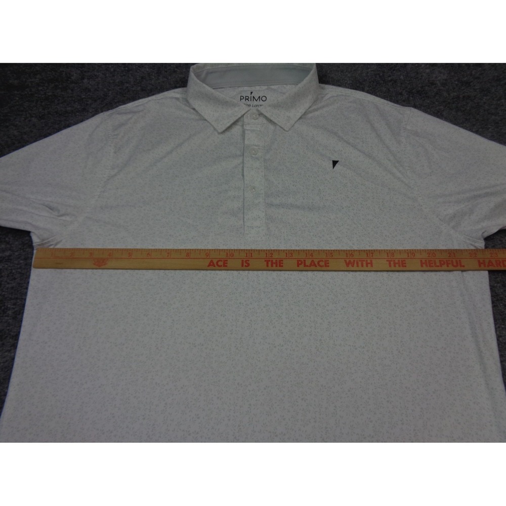Primo Shirt Mens L White Gray Floral Performance Golf Athletic - Picture 11 of 13